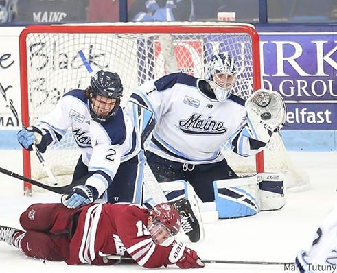 Jeremy Swayman played three seasons at Maine