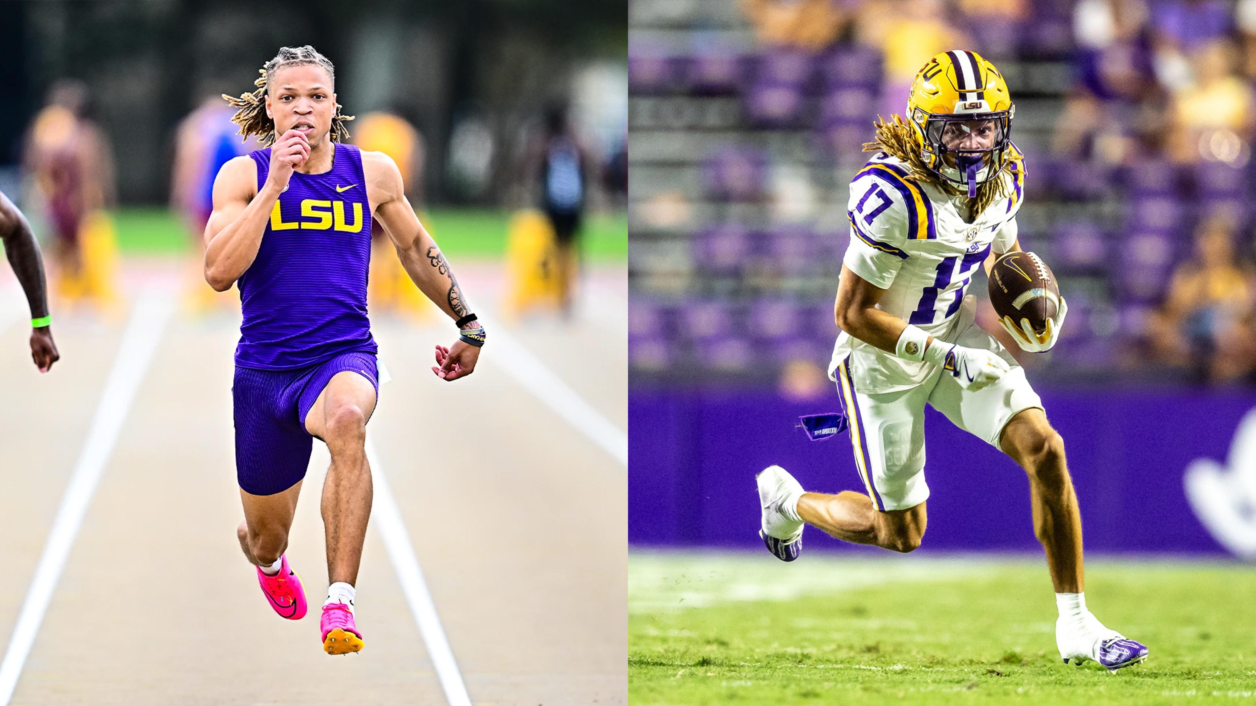 Jelani Watkins is on the football and track and field team for LSU
