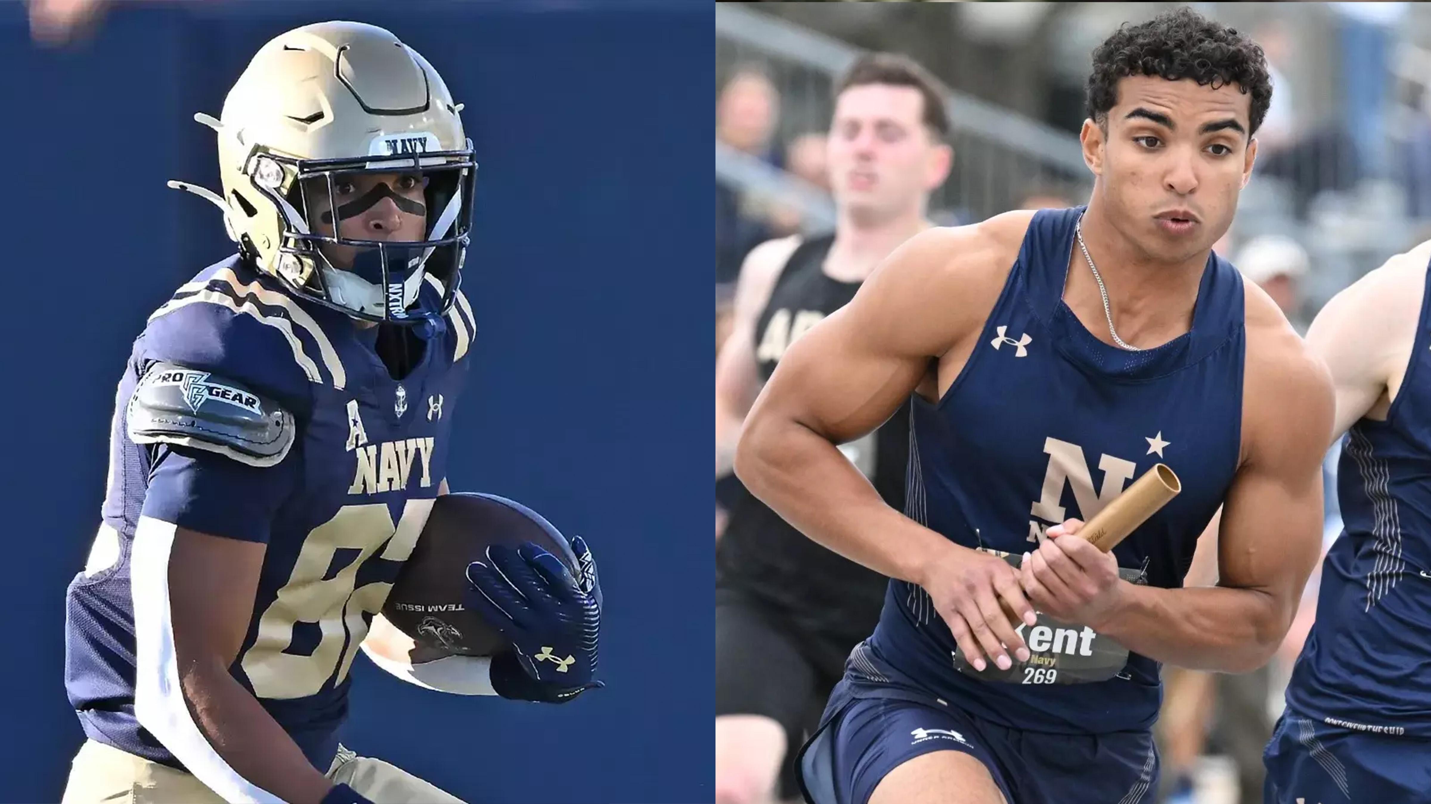 Nathan Kent plays football and runs track for Navy